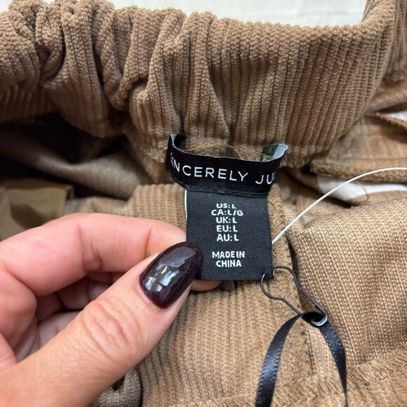 Brand new with Tags Sincerely Jules Lightweight Corduroy Pants Tan Size Large - Picture 11 of 14